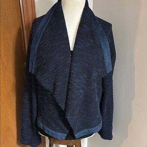 The Limited by Eva Longoria Chic Navy Blue Open Front Jacket